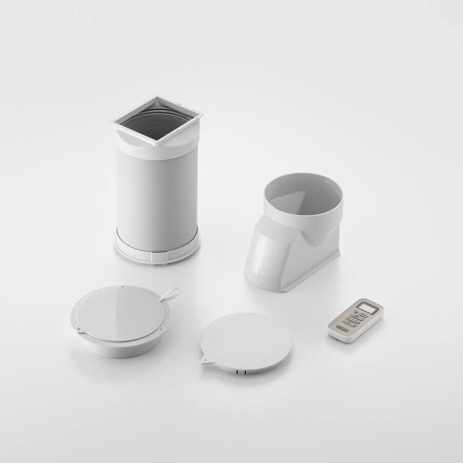 Kit fenêtre, tuyau et télécommande fournis avec le Pinguino Compact